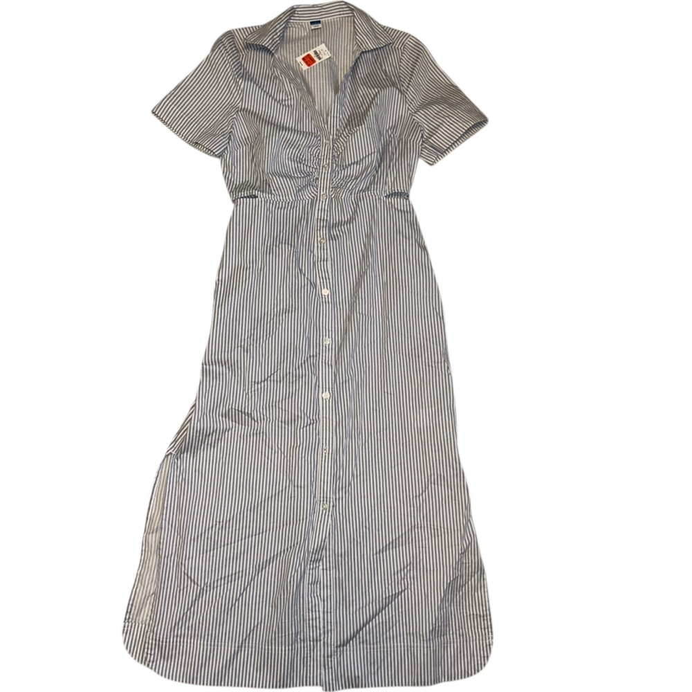 Old Navy Striped Button-Up Shirt Cut-Out Dress Sz S